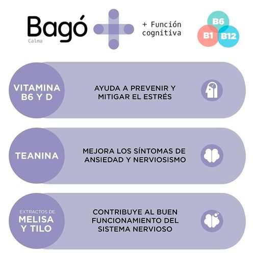 Suplemento Dietario Bago+ Calma 30 Comprimidos
