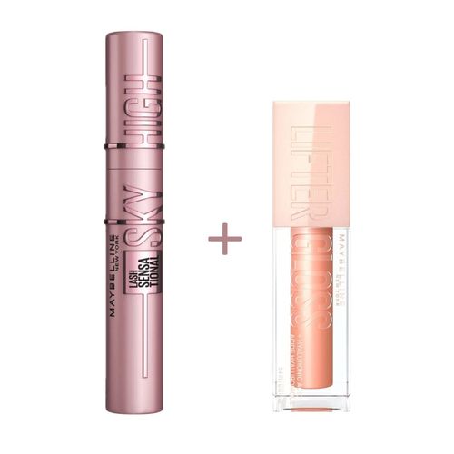 Combo Maybelline Mascara Pestañas Sky High y Lifter Gloss 007