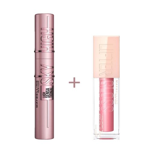 Combo Maybelline Mascara Pestañas Sky High y Lifter Gloss 005