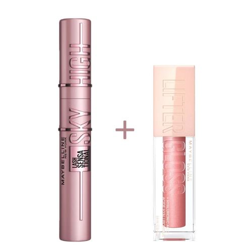 Combo Maybelline Mascara Pestañas Sky High y Lifter Gloss 003