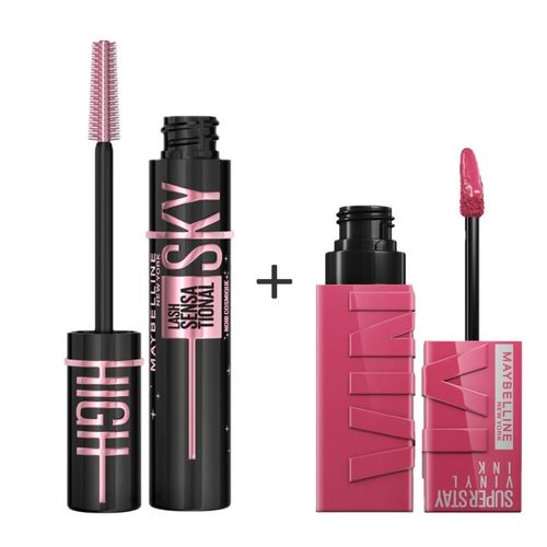 Combo Maybelline Mascara Pestañas Cosmic Black y Vinyl 020