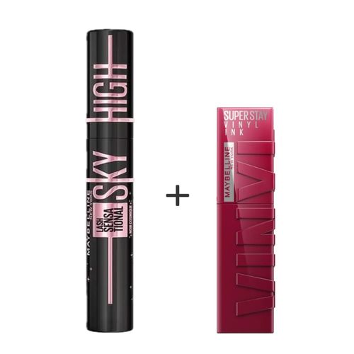Combo Maybelline Mascara Pestañas Cosmic Black y Vinyl 030