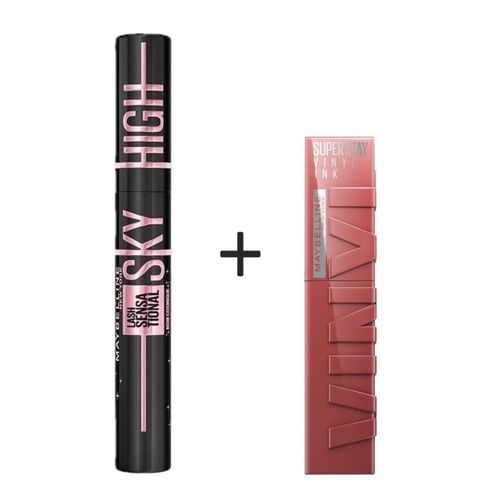 Combo Maybelline Mascara Pestañas Cosmic Black y Vinyl 115