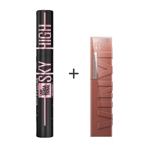 Combo Maybelline Mascara Pestañas Cosmic Black y Vinyl 120