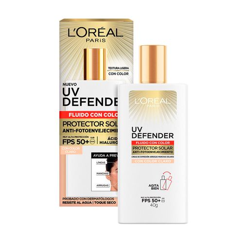 Protectos Solar Fluido UV Defender Loreal Paris Tono Claro Fps 50