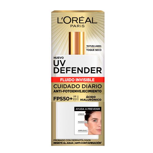 Protectos Solar Fluido UV Defender Loreal Paris Invisible Fps 50