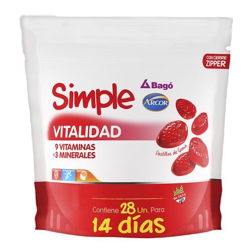 Suplemento Dietario Bago Simple Vitalidad 28 Pastillas de Goma