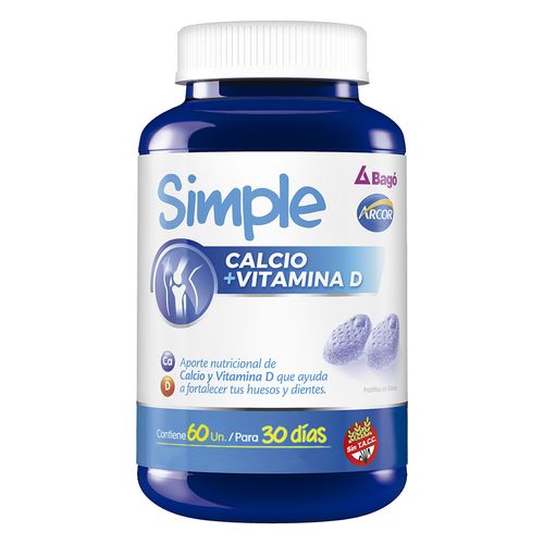 Suplemento Dietario Bago Simple Calcio 60 Pastillas de Goma