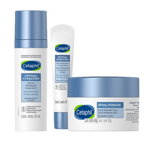 Combo Cetaphil Optimal Hydrance Dia, Serum y Contorno Ojos