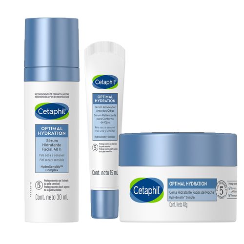 Combo Cetaphil Optimal Hydrance Noche, Serum y Contorno Ojos