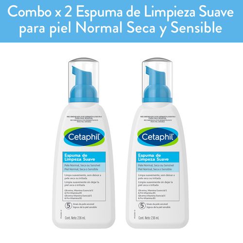 Combo Cetaphil Espuma Limpieza Facial 2 unidades