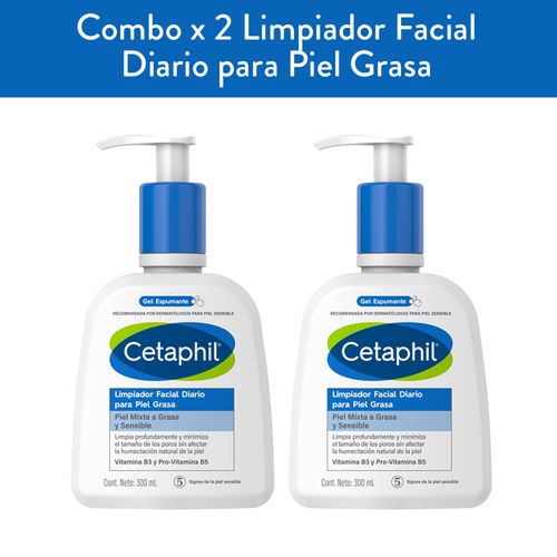 Combo Cetaphil Locion Limpiadora Pielgrasa 2 unidades