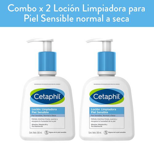 Combo Cetaphil Locion Piel Sensible 300ml 2 unidades