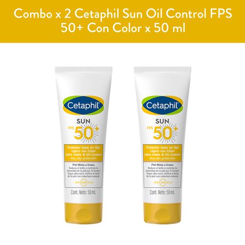 Combo Cetaphil Protector Solar Facial Oil Color Fps50 2 unidades
