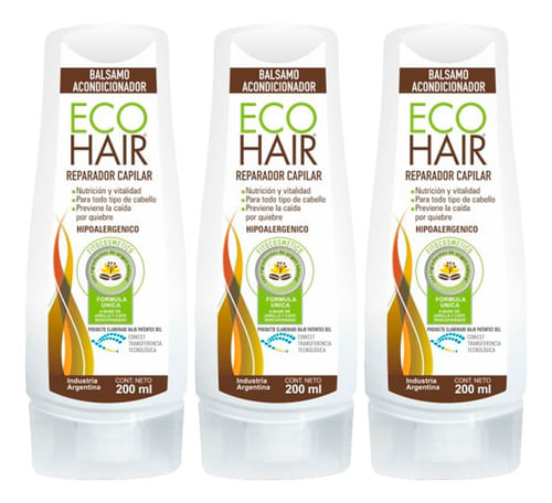 Combo Balsamo Eco Hair Anticaida 3 unidades 200ml