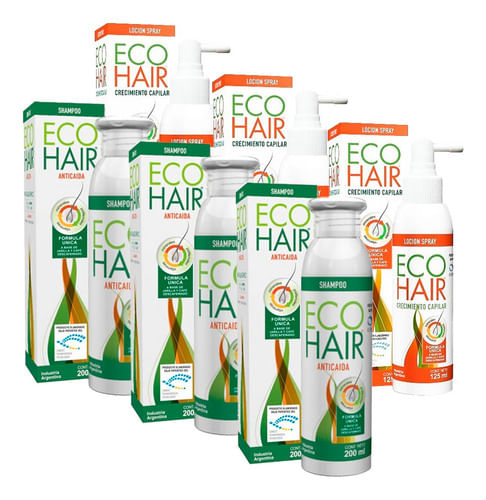 Combo Shampoo y Locion Eco Hair Anticaida X 3