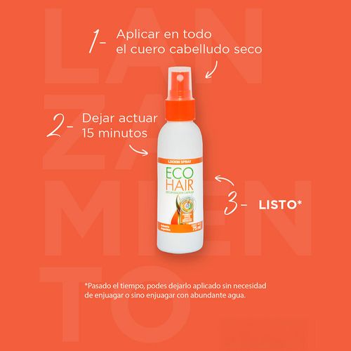 Locion Spray Eco Hair Recuperacion Capilar Pack 2 Unidades 75ml