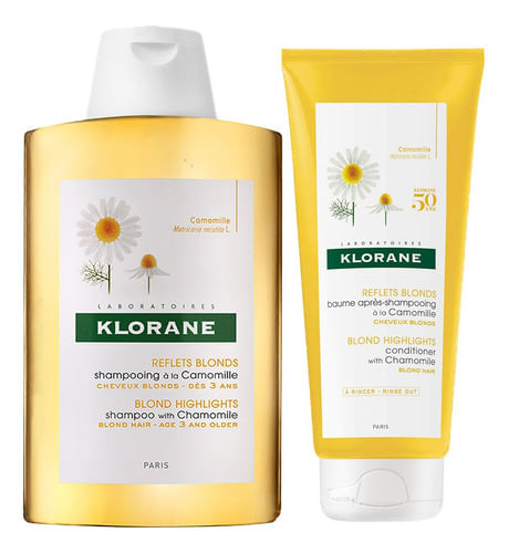 Combo Klorane Camomila Shampoo y Acondicionador