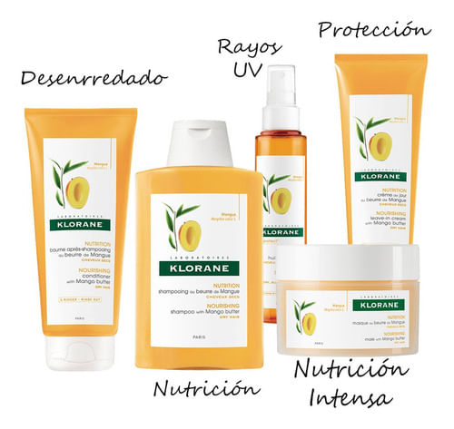 Combo Klorane Mango Cuidado Completo 5 unidades