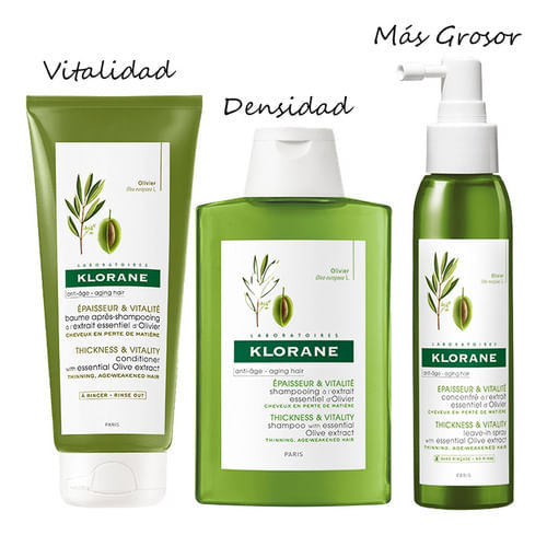 Combo Klorane Olivo Shampoo, Acondicionador y Serum