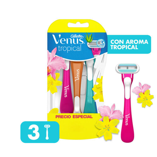 Afeitadora Gillette Mujer Venus Tropical 3 unidades