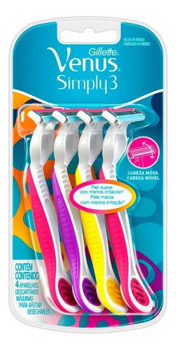 Afeitadora Gillette Venus Simply Mujer 4 unidades