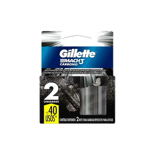 Respuesto Gillette Mach 3 Carbono 2 unidades
