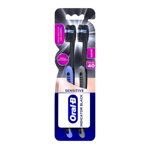 Cepillo Dental Oral B Indicator Black Sensitive 2 unidades