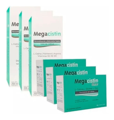 Combo Shampoo y Comprimidos Megacistin Max 3 unidades