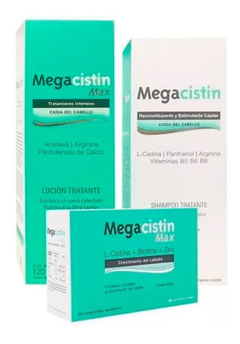 Combo Shampoo Locion y Comprimidos Megacistin Max