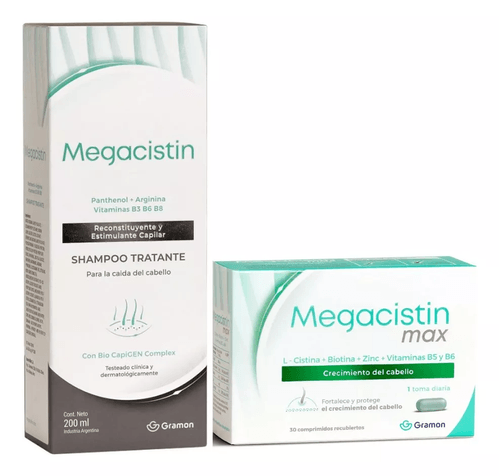 Combo Megacistin MAX 30 Comprimidos y Shampoo