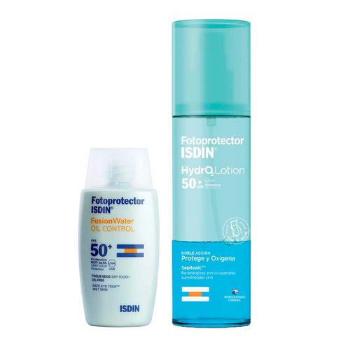 Combo Isdin Protector Solar Fusion Water Fps50 y Hydro Lotion