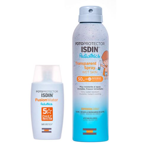 Combo Isdin Protectores Solares Fusion Water Pediatrics y Spray 250ml