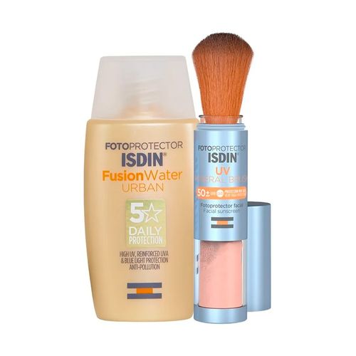 Combo Isdin Protectores Solares Fusion Water Urban y Sunbrush