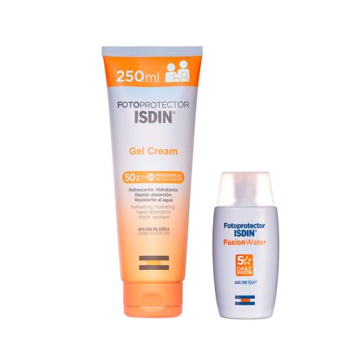 Combo Isdin Protectores Solares Fusion Water Fps50 y Crema 250ml