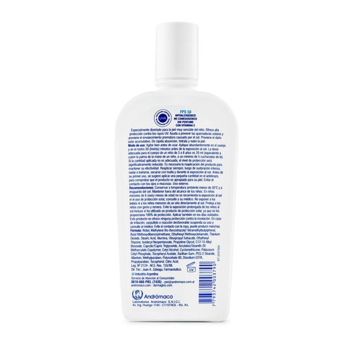Protector Solar en Crema Dermaglos Niños FPS 50 180ml