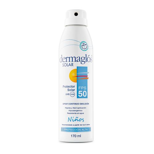 Protector Solar Spray Continuo Dermaglos Niños FPS 50 170ML