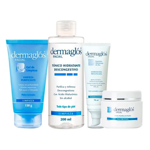 Combo Dermaglos Rutina Completa Piel Normal y Sensible 4 unidades