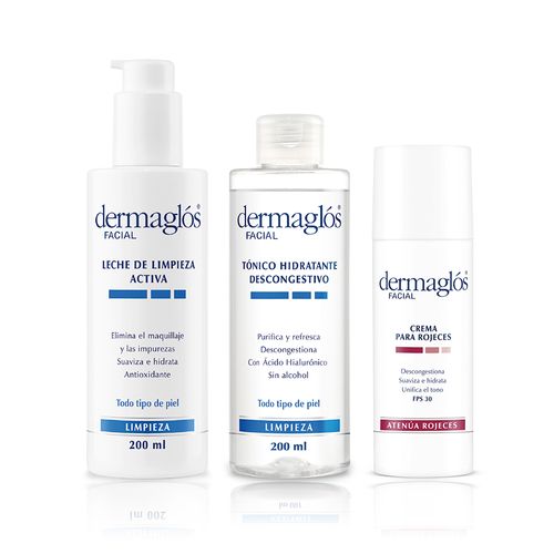 Combo Rutina Facial Dermaglos Piel Enrojecida