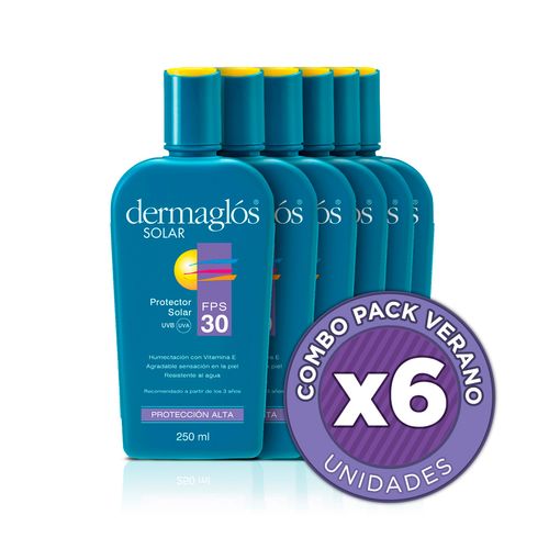 Combo Protector Solar Dermaglos Emulsion Fps30 6 unidades