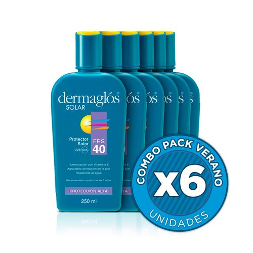 Combo Protector Solar Dermaglos Emulsion Fps40 6 unidades