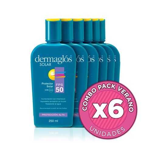 Combo Protector Solar Dermaglos Emulsion Fps50 6 unidades