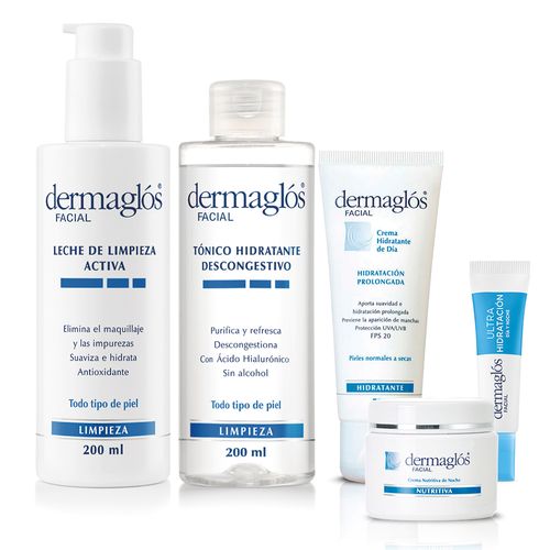 Combo Rutina Facial Dermaglos Piel Normal a Seca