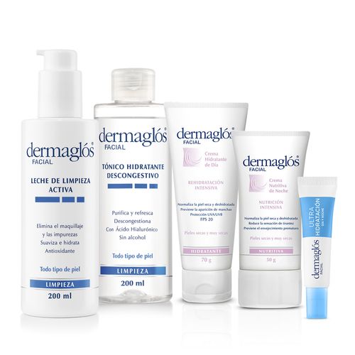 Combo Rutina Facial Dermaglos Piel Seca