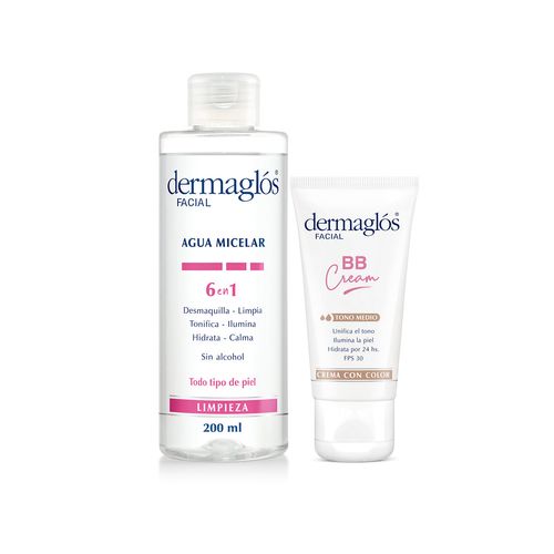 Combo Rutina Express Dermaglos BB Cream Tono Medio