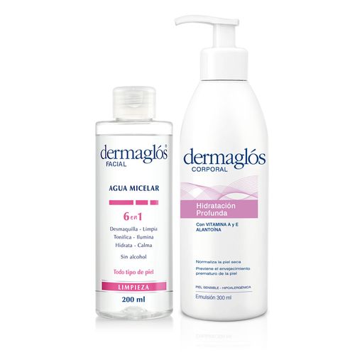 Combo Dermaglos Agua Micelar e Hidratacion Profunda 300ml