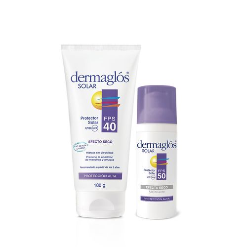 Combo Dermaglos Protector Solar Efecto Seco Corporal y Facial