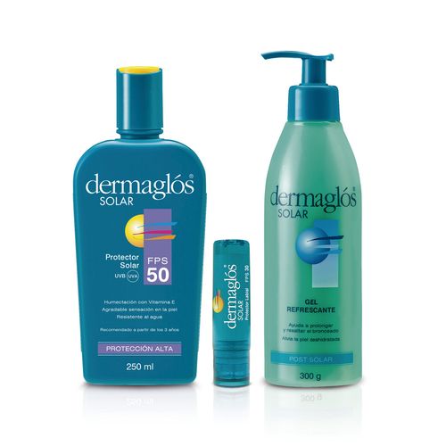 Combo Protector Solar Completo Dermaglos con Labial