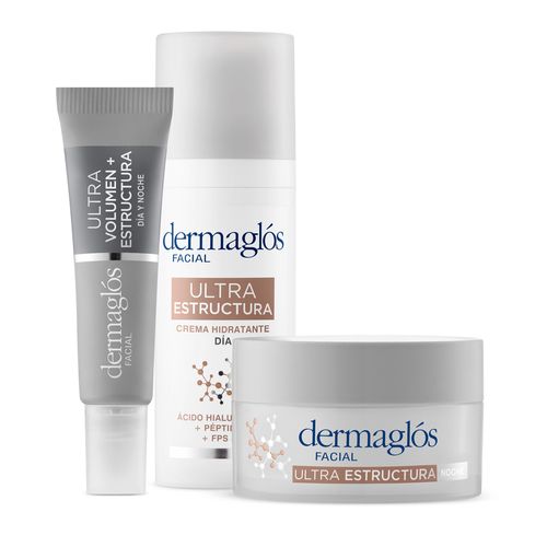 Combo Facial Dermaglos Ultra Estructura Dia Noche Ojos