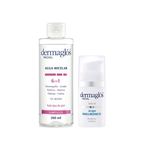 Combo Facial Dermaglos Agua Micelar y Serum